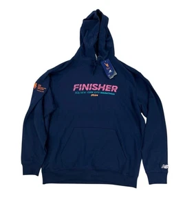 NEW New Balance New York City Marathon 2024 Finisher Hoodie Blue Mens Size M - Picture 1 of 8