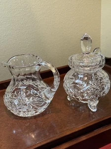 Vintage Crystal Cream and Sugar - Picture 1 of 2