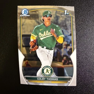 Colby Thomas 1st Prospect 2023 Bowman Chrome Base #BCP-32 Oakland Athletics - Image 1 of 2