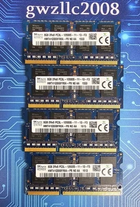 32GB (4x8GB) PC3L-12800s DDR3-1600MHz 2Rx8 Non-ECC Hynix HMT41GS6BFR8A-PB #A42 - Picture 1 of 2