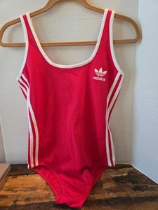 Adidas Adicolor 3-Stripes Bodysuit Size Large Three Sleeveless Red Womans - Picture 1 of 11