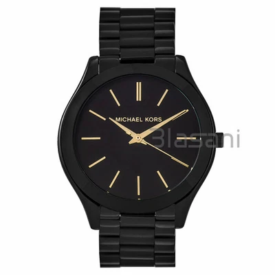 Reloj Michael Kors Original MK3221 Mujer Delgado Pasarela Negro Acero Inoxidable 42mm Foto 1 de 4