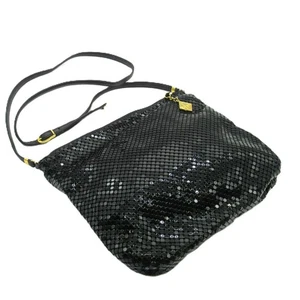 Vintage Whiting & Davis Black Sequin Mesh Crossbody Shoulder Bag With Gold-Tone - Picture 1 of 11