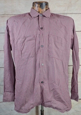 Camisa de campamento Herbert's of California para hombre M roja a cuadros años 50 60 verdadera vintage Foto 1 de 4