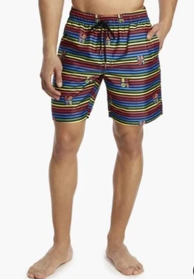 Bañador corto 2xist Pride CATALINA AMOR arco iris rayas talla mediana Foto 1 de 2