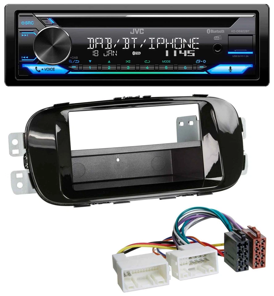 JVC Bluetooth MP3 USB DAB CD Autoradio für Kia Soul PS ab 14 piano-schwarz - Bild 1 von 4