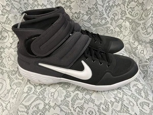 Raro Nike Alpha Huarache Elite 2 Mid Negro Metal Botines Béisbol Talla 15 ¡Nuevos! - Imagen 1 de 7