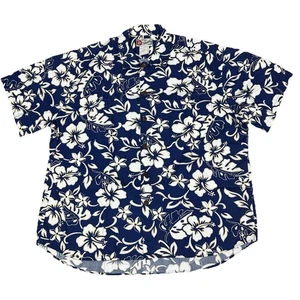 VTG Hilo Hattie Mens XL Hawaiian Hibiscus Floral Shirt Short Sleeve Camp Palm - Picture 1 of 7