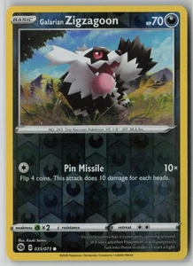 Tarjeta holográfica inversa Galarian Zigzagoon 035/073 Pokemon Champion's Path casi nueva 1 - Imagen 1 de 2