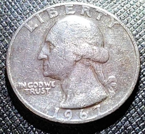 1967 Quarter Error Coin Old Money Quarters - Picture 1 of 5