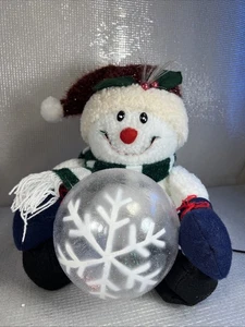 12" Glasfaser Schneemann Dezember Haus - Bild 1 von 12