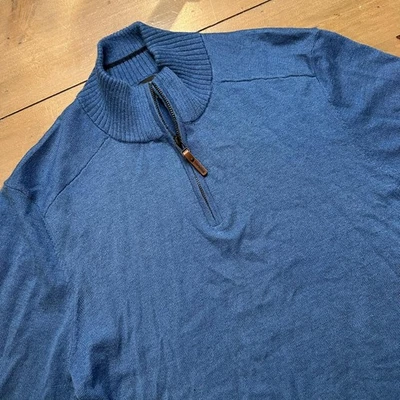 Smartwool Sweater Mens Medium Blue Half Zip Merino Wool Blend Pullover Knit - Image 1 of 4