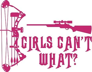 Girl Hunting Fishing Gun Bow Hunter Car Truck Window Laptop Vinyl Decal Sticker - Picture 1 of 2