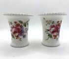Royal Crown Derby bone china “ Derby  Posies “ mini bud vases England pair of 2