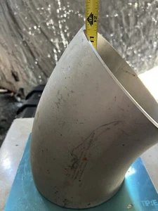 GOMITO 8" SCH10S 45 GRADI inox 304 sch 10S raccordo tubo saldatura testa a testa - Foto 1 di 3
