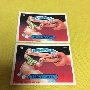 1987 Topps Garbage Pail Kids Series 8 Sling Scott 332a Teddy Aim Fire 332b MINT! - Bild 1 von 8