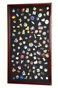 Medal Display Case XL 150+ Pin Badge Patch Flag Cherry Wood Military Ribbon Rack - Picture 1 of 15