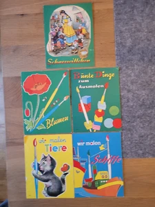 4 MALHEFTE AUS DEN 60er JAHREN SOWIE EIN MÄRCHENHEFT WERBEHEFTE - Bild 1 von 8