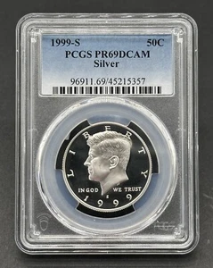 Stunning American 1999-S 50C Graded Kennedy silver Proof Coin PCGS PR69DCAM - Picture 1 of 2