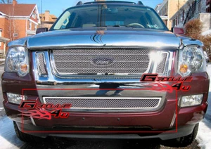 Fits 2007-2010 Ford Explorer Sport Trac Lower Stainless Chrome Mesh Grill Insert - Picture 1 of 2