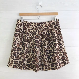 Banana Republic - Brown animal print pleated mini skirt, sz 8 - Picture 1 of 5
