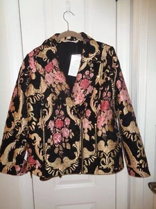 NWT Women's Soft Surroundings Floral Tapestry Outer Jacket-Motorcycle Style - Picture 1 of 6