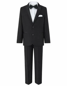 Pre-Owned Toddler Monsoon | Benjamin Tuxedo Suit Set Black Sz.2-3 MSRP $99 - Picture 1 of 10