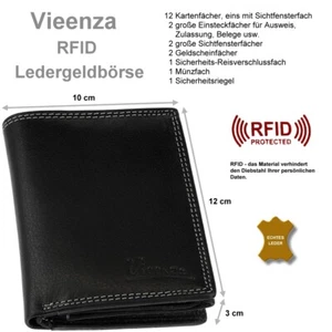 Rfid Purse Wallet Purse Vieenza Full Leather - Picture 1 of 32