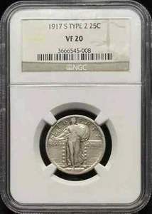 1917-S Standing Liberty Quarter NGC VF-20 - Picture 1 of 2