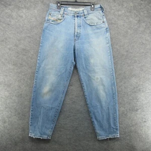 VTG Diesel Jeans Mens 32x33 Blue Relaxed Tapered Button Fly Saddle 90s Y2K Denim - Picture 1 of 22