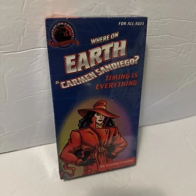 WHERE ON EARTH IS CARMEN SANDIEGO Timing is Everything VHS Tape New Sealed - Image 1 of 2