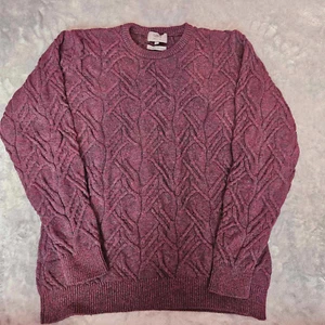 Mens M&S Collection Merino Alpaca Knit Sweatshirt Jumper Pullover Red Large - Picture 1 of 4