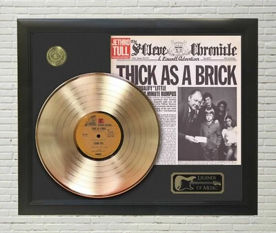 Jethro Tull Thick As A Brick Framed Legends Of Music Gold LP Record Display - Image 1 of 4