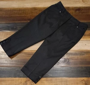 Zac & Rachel Petites Capri Faux Pockets Button Cuff Accents Black Size 6P - Picture 1 of 10