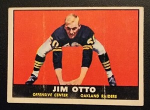 1961 Topps Set- Jim Otto Rookie Card #182 VG Condition 