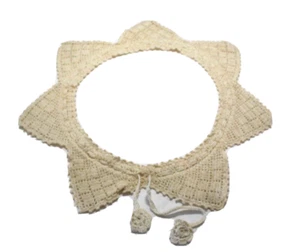 Crochet Decorative Collar 7 Points Flower Tie Vintage Handmade - Picture 1 of 2