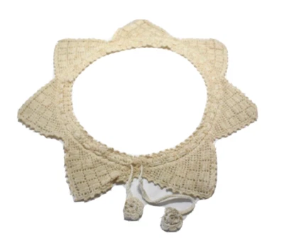 Collar Decorativo Crochet 7 Puntos Flor Corbata Vintage Hecho a Mano Foto 1 de 2