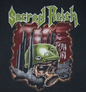 M/L * vtg 1990 SACRED REICH crimes against humanity t shirt * medium large tour - Picture 1 of 7