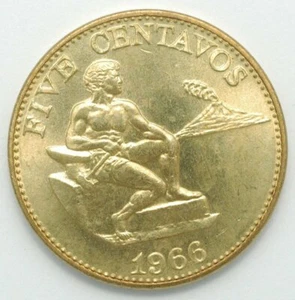 1966 Philippines 5 centavos choice uncirculated from original roll Free Shipping - Picture 1 of 2