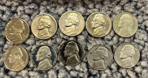 1970 - 1979 S Proof Jefferson Nickel - Set of 10 1970 through 1979 Cover