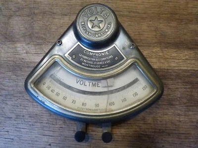 ancien voltmètre volta Meylan d'Arsonval dans sa caisse en bois collection - Photo 1/4