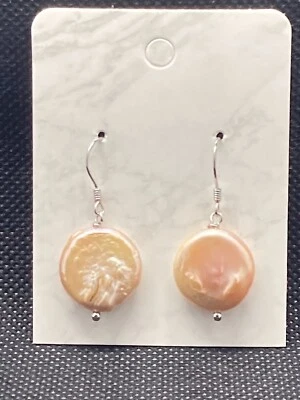 .925 STERLING SILVER 16mm Purple Keshi Pearl Drop Earrings - Image 1 of 4