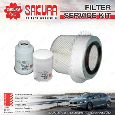 Sakura Oil Air Fuel Filter Service Kit for Mitsubishi Pajero NL Triton MK 2.8 TD - image 1 of 2