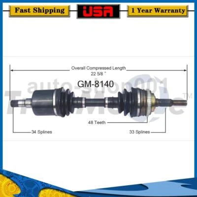 Rear Left CV Axle Joint Shaft For Pontiac Fiero 1984 - Image 1 of 2