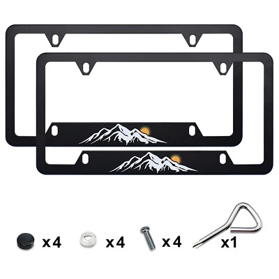 2pcs For Toyota Mountain & Sun Raised Car SUV License Plate Frame Metal Cover - Image 1 of 4