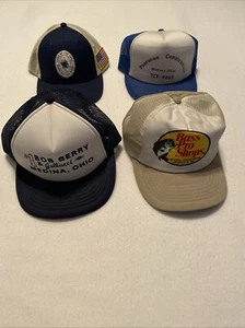 Vintage Menge 4 Mesh Schaumstoff Trucker Snapback Hüte Chevy Händler Bass Pro HQ Ohio - Bild 1 von 15