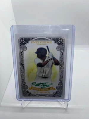 2021 Onyx Vintage Matthew Fraizer Prospect RC Autograph Green SP /50 Pirates - Image 1 of 2