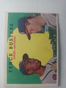 1959 Topps Fence Busters #212 Hank Aaron / Eddie Matthews HOF Braves VG💥🎇⚾ - Bild 1 von 10