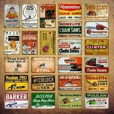 Farmhouse Metal Signs Wall Sticker Plaque Garage Shop Chain Saws Vintage Poster