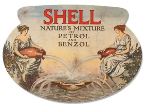 SHELL NATURE'S MIXTURE LADIES POT 22" HEAVY DUTY USA METAL AGED ADVERTISING SIGN - Picture 1 of 1